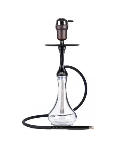 Кальян Alpha Hookah Model X Replica Black на колбі Drop Clear Комплект 55 см