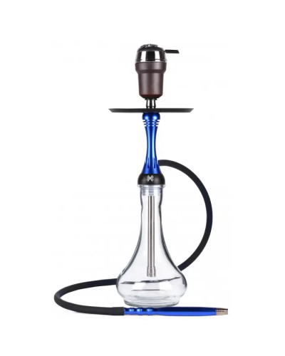 Кальян Alpha Hookah Model X Replica Blue на колбі Drop Clear Комплект 55 см