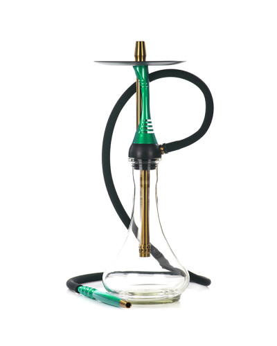 Кальян Alpha Hookah Model S Replica Green з колбою Drop Clear 45 см