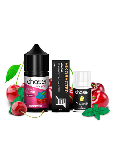 Набор для самозамеса Chaser For Pods Cherry Menthol, 30 Мл 50 мг 30 мл