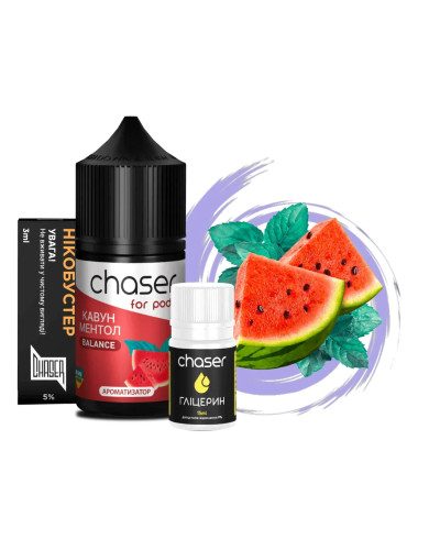 Набор для самозамеса Chaser For Pods Watermelon Menthol, 30 Мл 50 мг 30мл - фото 4