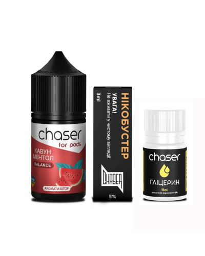 Набор для самозамеса Chaser For Pods Watermelon Menthol, 30 Мл 50 мг 30мл - фото 5