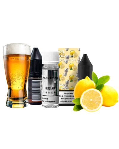 Набор для самозамеса Flavorlab P1 Beer Lemon Пиво Лимон 50 мг 10 мл - фото 2