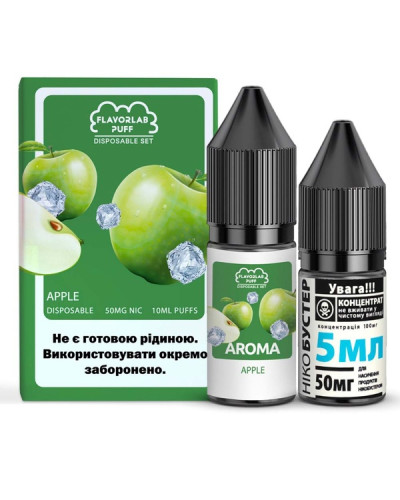 Набор для самозамеса Flavorlab Disposable Puff Apple Яблоко 50 мг 10 мл - фото 4
