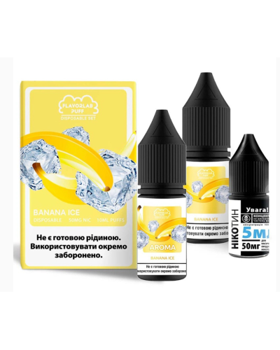 Набор для самозамеса Flavorlab Disposable Puff Banana Ice Банан Лед 50 мг 10 мл