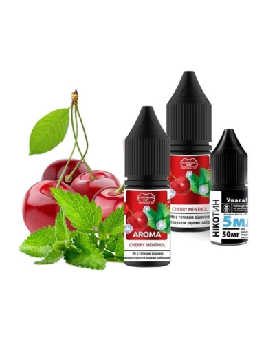 Набор для самозамеса Flavorlab Disposable Puff Cherry Menthol Вишня Ментол 50 мг 10 мл - фото 3
