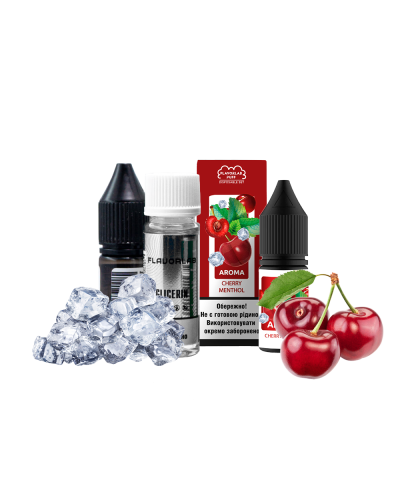 Набор для самозамеса Flavorlab Disposable Puff Cherry Menthol Вишня Ментол 50 мг 10 мл - фото 2