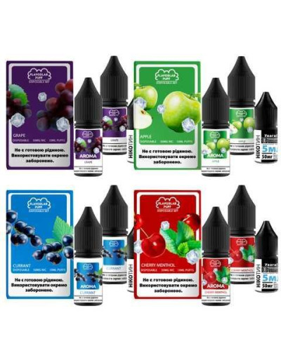 Набор для самозамеса Flavorlab Disposable Puff Grape Виноград 50 мг 10 мл - фото 4