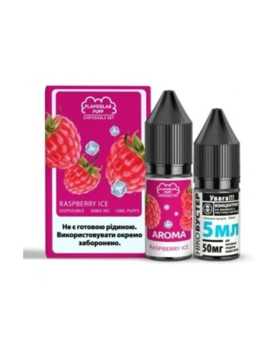 Набор для самозамеса Flavorlab Disposable Puff Raspberry ice Малина Лед 50 мг 10 мл - фото 5