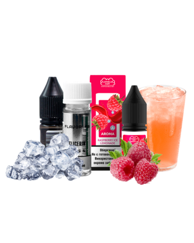 Набор для самозамеса Flavorlab Disposable Puff Raspberry Ice Lemonade Малиновый лимонад Лед 50 мг - фото 3