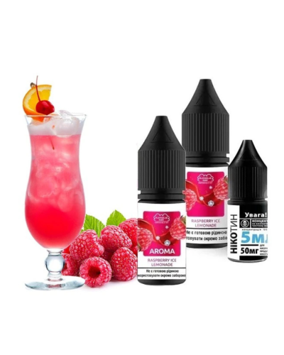 Набор для самозамеса Flavorlab Disposable Puff Raspberry Ice Lemonade Малиновый лимонад Лед 50 мг - фото 5