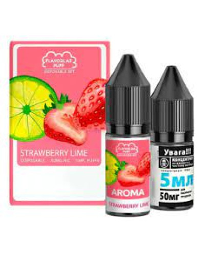 Набор для самозамеса Flavorlab Disposable Puff Strawberry Lime 50 мг 10 мл - фото 4
