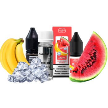 Набор для самозамеса Flavorlab Disposable Puff Watermelon Banana Арбуз Банан 50 мг 10 мл.