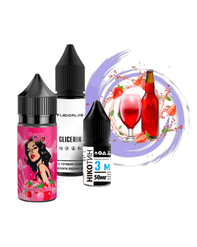 Набор для самозамеса Flavorlab Lady Strawberry Сider Клубничный Сидр 50 мг 30 мл - фото 3