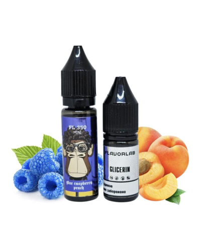 Набор для самозамеса Flavorlab FL350 mini Blue Raspberry Peach Голубая малина Персик 50 мг 15 мл