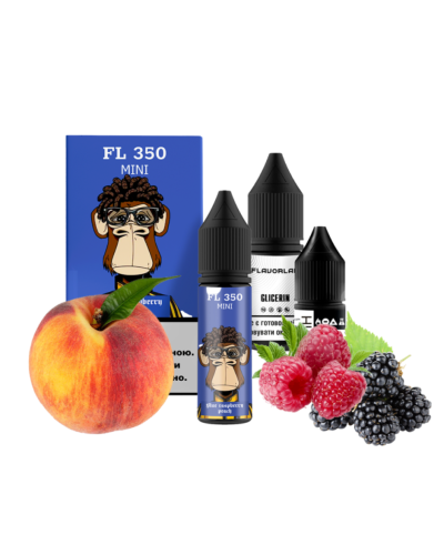 Набор для самозамеса Flavorlab FL350 mini Blue Raspberry Peach Голубая малина Персик 50 мг 15 мл - фото 3