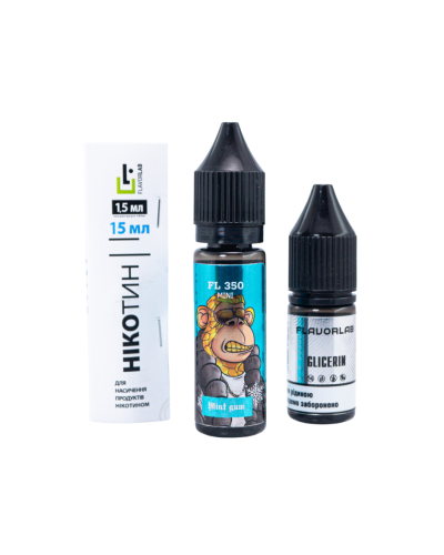 Набор для самозамеса Flavorlab FL350 mini Mint Gum Мятная жвачка 50 мг 15 мл - фото 5