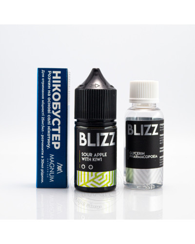 Набор для самозамеса Blizz Sour Apple with Kiwi Зелене яблуко та Ківі 50 мг 30 мл - фото 5