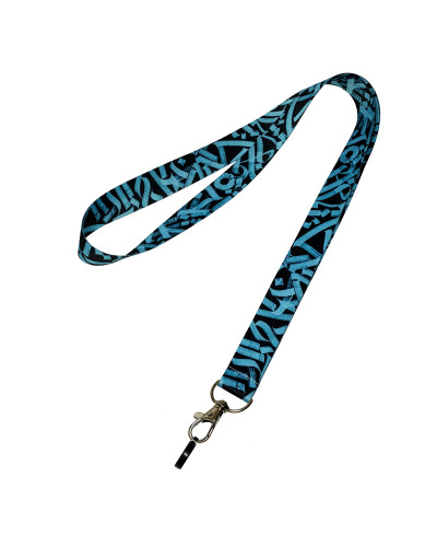 Стрічка на шию з кільцем Graffiti Blue