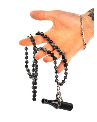 Персональный мундштук DOHYA - Epoxy snake black black labradorite - фото 6