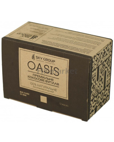 Кокосовый уголь для кальяна Oasis, 1 кг