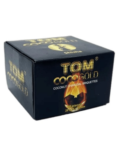 Кокосове вугілля для кальяну Tom Coco Gold, 18шт