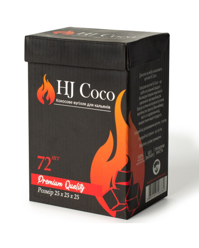Кокосове вугілля для кальяна HJ Coco, 1 кг в коробці