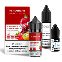 Набор для самозамеса Flavorlab PE 10000 Pomegranate Strawberry Ice Strong