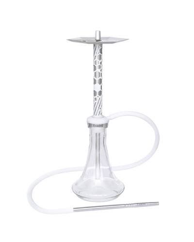 Кальян Embery MONO-H 4.0 Silver-Snow з колбою Embery Clear 63 см