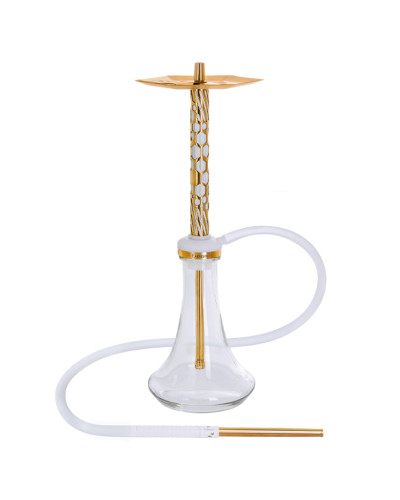 Кальян Embery MONO-H 4.0 Supreme Gold White з колбою Embery Clear 63 см
