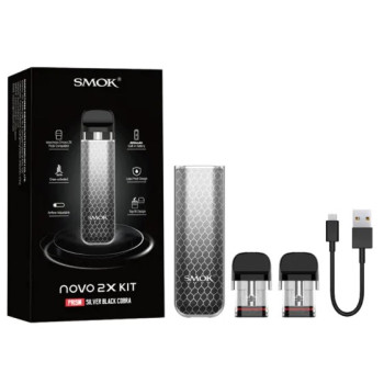 Стартовый набор SMOK NOVO 2X Silver Black Kobra - фото 8