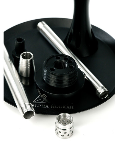 Кальян Alpha X Black Matte High Copy с колбой Candy loop - фото 9