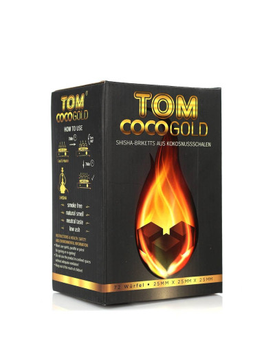 Кокосовый уголь для кальяна Tom Coco Gold, 1 кг