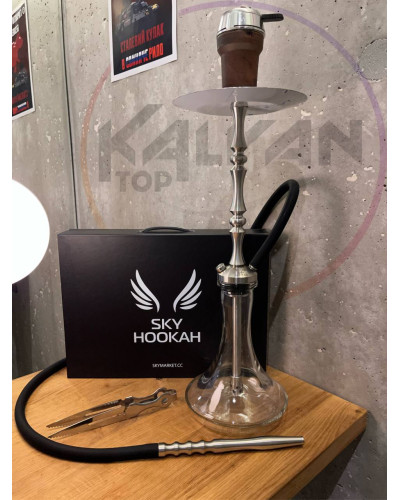 Кальян Sky Hookah Classic Silver в повному комплекті на колбі Craft Clear 65 см