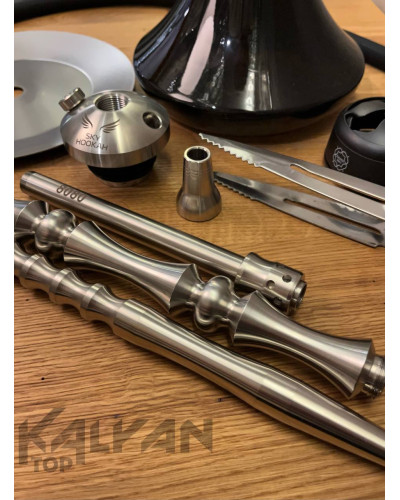 Кальян Sky Hookah Classic Silver в повному комплекті на колбі Craft Black 65 см - фото 6