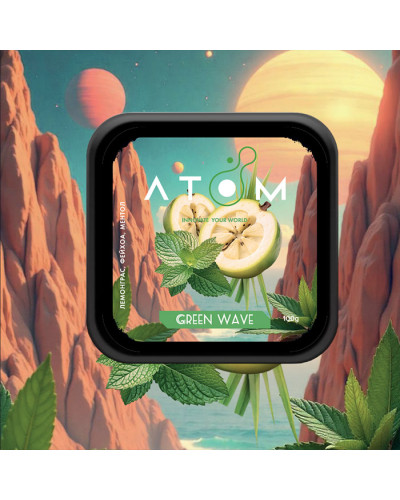 Тютюн Atom Green Wave (Лемонграс, Фейхоа, Ментол) 100 г