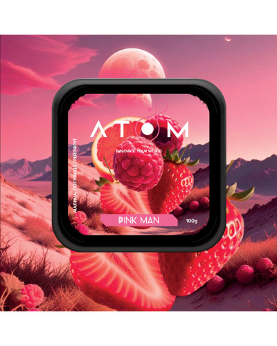 Тютюн Atom Pink Man (Малина, Полуниця, Грейпфрут) 100 г