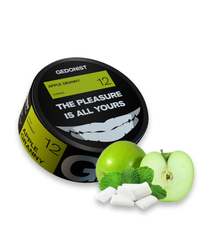 Тютюн Gedonist Apple granny 12 (Зелене яблуко з мятною жуйкою) 100 г