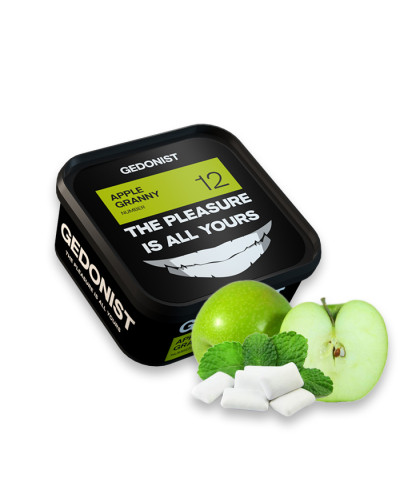 Тютюн Gedonist Apple granny 12 (Зелене яблуко з мятною жуйкою) 200 г