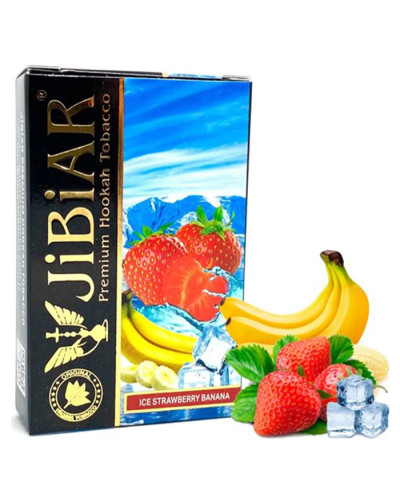 Тютюн Jibiar Ice Strawberry Banana (Лід, Полуниця, Банан) 50 г