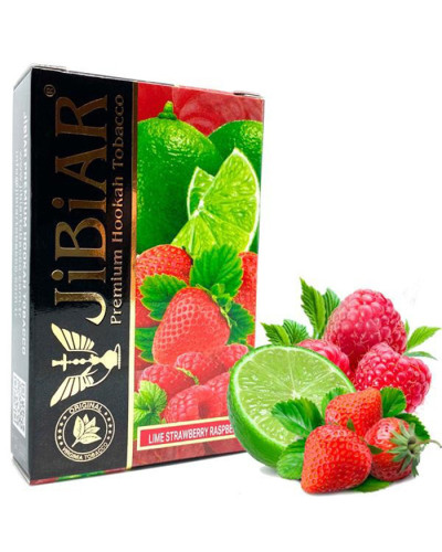 Тютюн Jibiar Lime strawberry raspberry (Полуниця, Лайм, Малина) 50 г