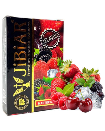Тютюн Jibiar Master mix (Малина, Ожина, Вишня, Полуниця, Лід) 50 г
