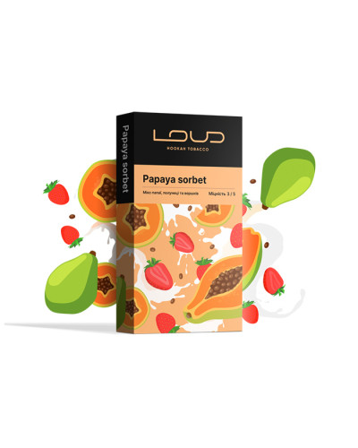 Тютюн Loud Dark Line Papaya sorbet (Папая, Полуниця, Вершки) 100 г