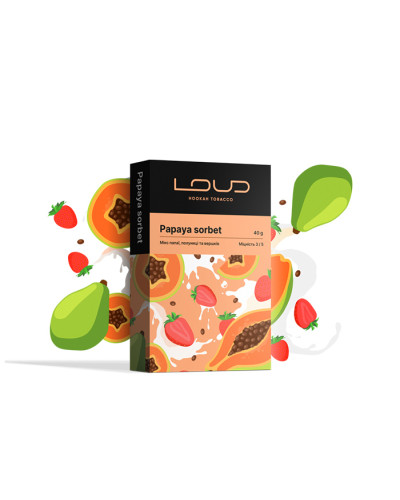 Тютюн Loud Dark Line Papaya sorbet (Папая, Полуниця, Вершки) 40 г
