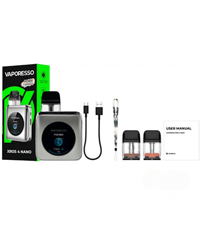 Стартовий набір Vaporesso XROS 4 Nano -Titanium Silver - фото 7