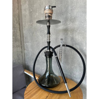 Кальян Yahya Soft NL-01 Full Black на колбі Craft Gray 70 см