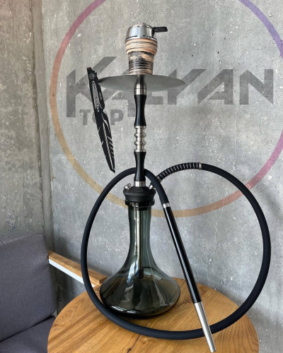 Кальян Yahya Soft NL-01 Premium Black на колбі Craft Gray 70 см